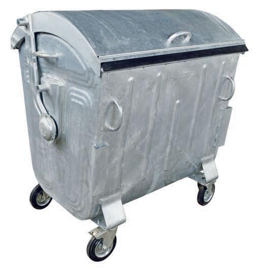Steel mobile container for solid waste