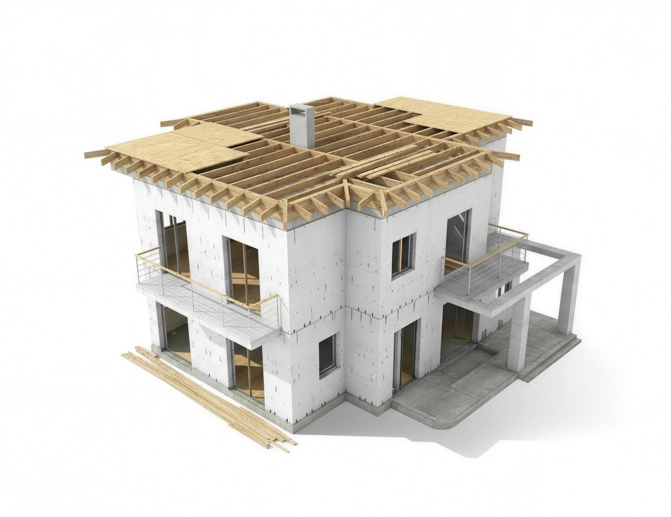 Building without roof covering