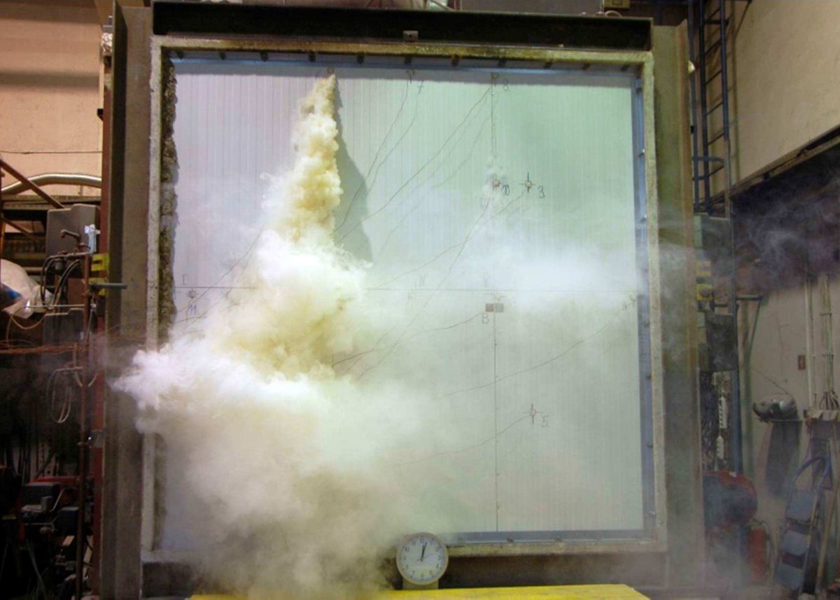 Paneelprüfung in der Brandkammer